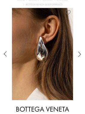 Polished Silver Teardrop Hoop Studs